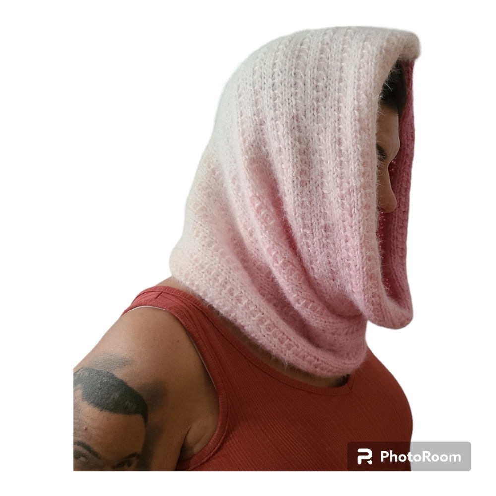 Infinity scarf Infinite tube scarf Neck warmer Loop scarf Hooded Easy care Pink - Picture 2 of 11